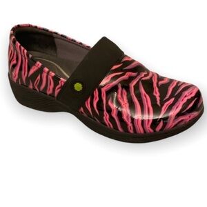 Dansko Pink Zebra Print Patent Leather Clog